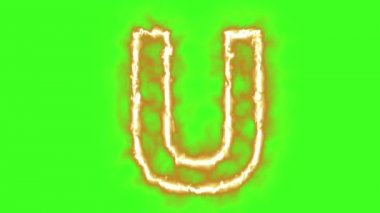  sıcak yanan mektup yeşil ekranda 