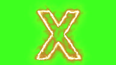  sıcak yanan mektup yeşil ekranda 