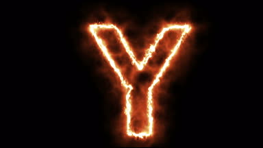  sıcak yanan mektup yeşil ekranda 