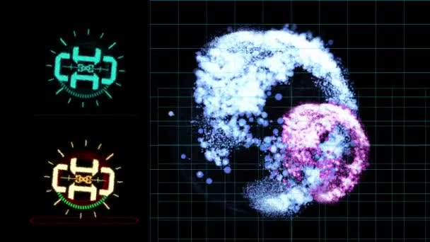 홀로그램 스타일 Hud Element Hologgram Style 애니메이션 — 비디오