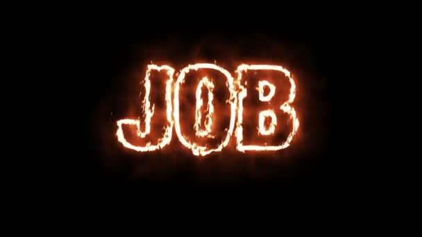 Animation textuelle du mot JOB brûlant 