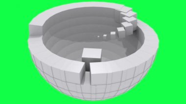 3D animasyon temiz düşük poli zemin üzerine yeşil ekran 