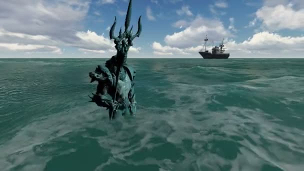 Animación Neptuno Poseidón Sede — Vídeos de Stock