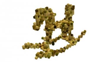 Şekil geçişin - çocuk oyuncak ahşap at dinamik voxels 3d Görselleştirme