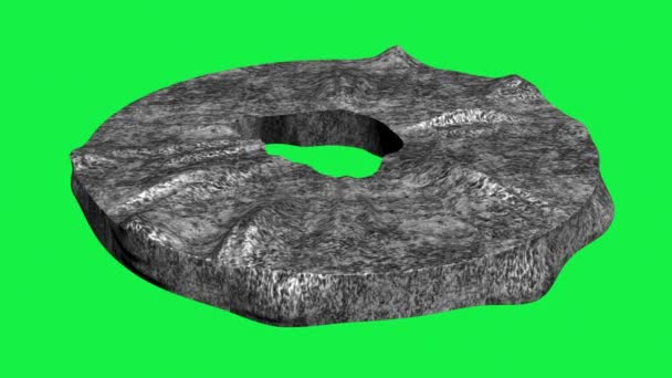 緑色の画面上で分離の石の輪の アニメーション — ストック動画