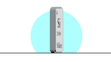 Silikon. Periyodik tablonun Mendeleev sisteminin öğesi.