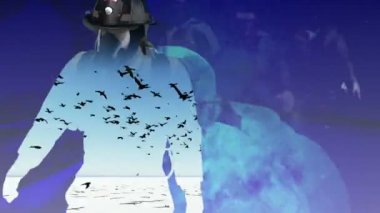 Korku arka plan. Korku, gerilim ve itfaiyeci eylem ile gerilim videoları için rahatsız edici arka plan