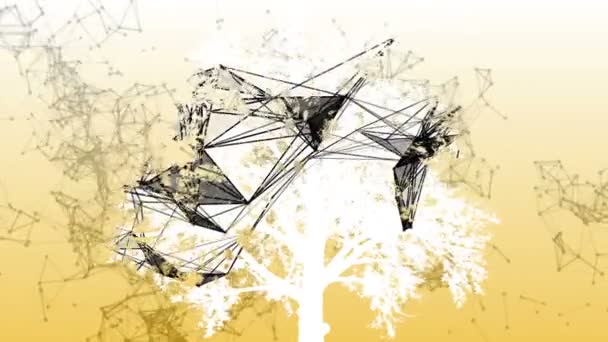 Karma Ortam Ağaç Geometrik Poligonal Yapısı Iki Animasyon — Stok video