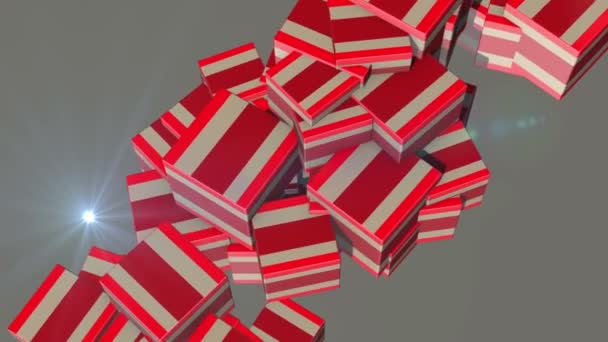 Animation Colorful Animated Cube Blocks Falling — Stock Video