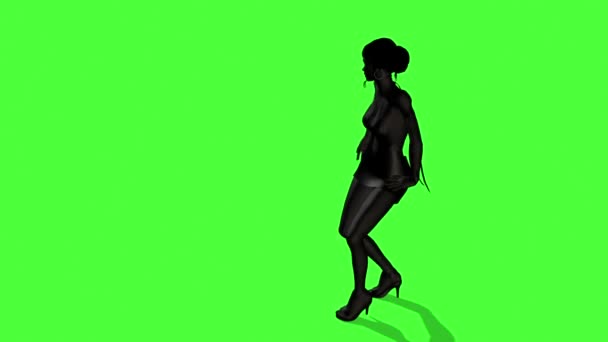 Animación Danza Elegante Pantalla Verde Hecha — Vídeo de stock