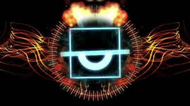 arka plan dalga parçacıklar ve Hologram stil öğesinde Hud ile animasyon