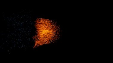 animasyon - parçacıklar yavaş yavaş siyah bir arka plan üzerinde uçuyor. 3D render