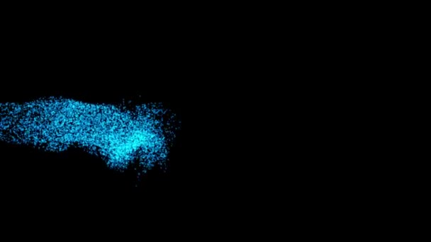 Animatie Deeltjes Worden Langzaam Vliegen Een Zwarte Achtergrond Rendering — Stockvideo