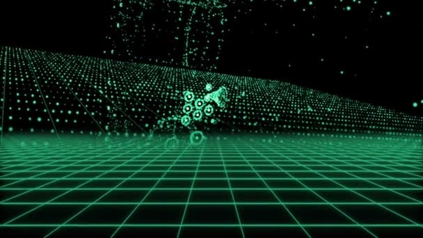 Animatie Vlucht Grid Sci — Stockvideo