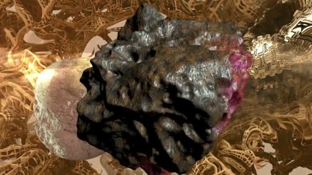 Nebula Och Asteroid Område Rymden — Stockvideo