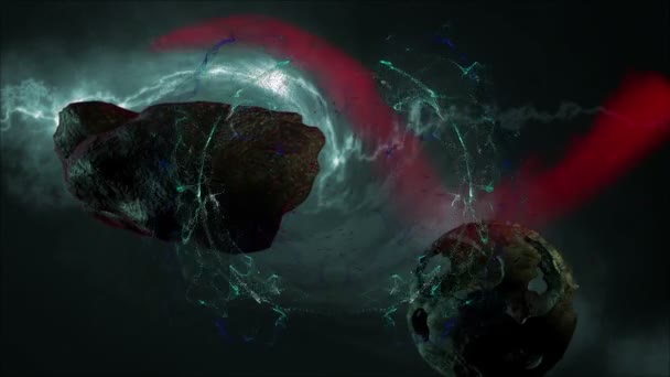 Νεφέλωμα Και Αστεροειδή Τον Τομέα Στο Βαθύ Διάστημα — Αρχείο Βίντεο
