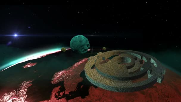 Ufo Νεφέλωμα Πλανήτη Στο Βαθύ Διάστημα — Αρχείο Βίντεο