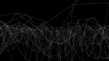 Beyaz çizgiler arka plan, kafes üzerinde A siyah arka plan soyut. 3D animasyon.