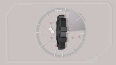 Gri soyut Tech Hud arabirimi dişli animasyon