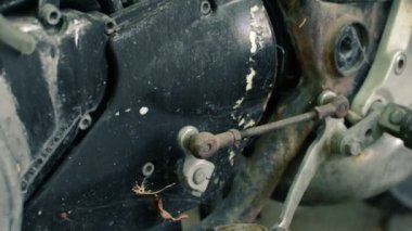 Eski ve hasar Motosiklet Close Up