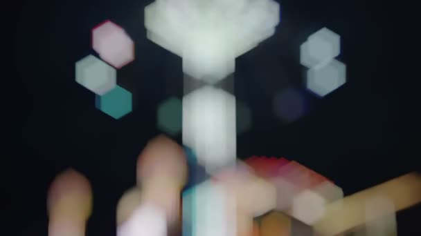 Lumières Bokeh Déconcentrées Fabriquées Partir Attractions Effrayantes Tournant Dans Luna — Video