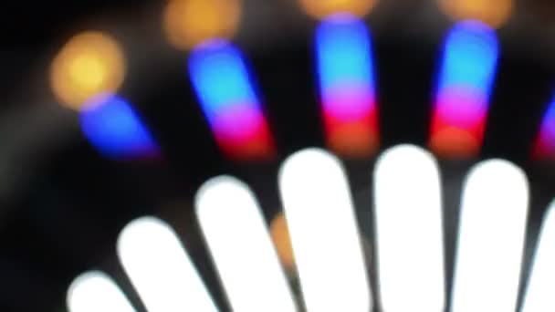 Defokussierte Bokeh Lichter Und Linsenschlag Abstrakter Licht Hintergrund — Stockvideo