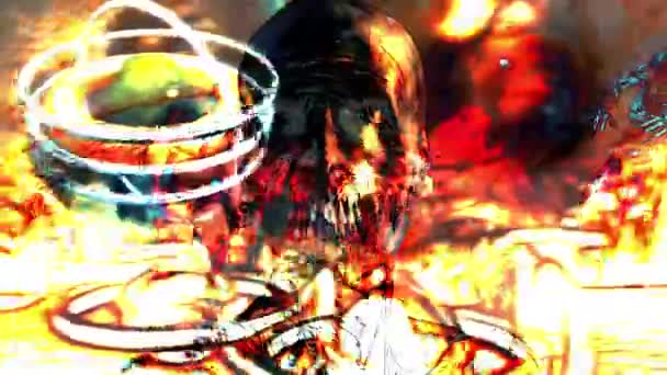 Зомби Ужасов Эффектами Смешанные Медиа Двух Анимации — стоковое видео