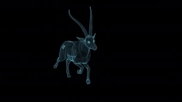 drát snímek animace Gazelle Speed běží rychle na černém pozadí