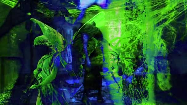 Zombie d'horreur avec des effets, médias mixtes de deux animations Cg