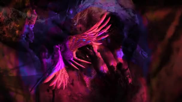 animation de l'ange de la mort avec des épées dans les mains