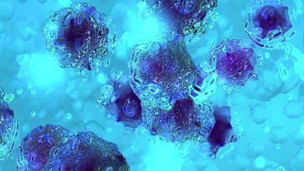 Animation Cellules Cancéreuses État Congelé — Video