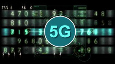 5G teknolojisi - Fütürist HUD arayüzü ile animasyon