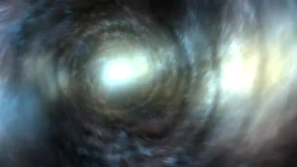 Viajar Através Wormhole Através Tempo Wormhole Deformação Espacial Ficção Científica — Vídeo de Stock