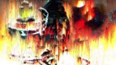 Soyut Ekran Dijital Piksel Sıralama Gürültüsü