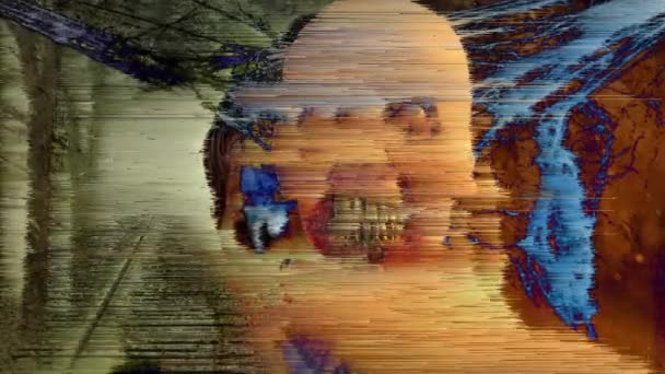 Tela Abstrata Digital Pixel Sorting Noise — Vídeo de Stock