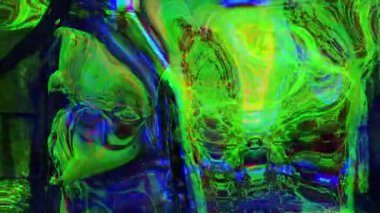 Soyut Psikedelik ve Garip Dijital Fütüristik Arkaplan 