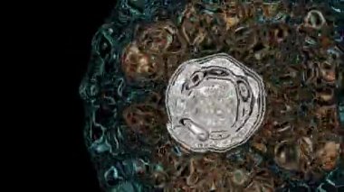 Soyut Psikedelik ve Garip Dijital Fütüristik Arkaplan 