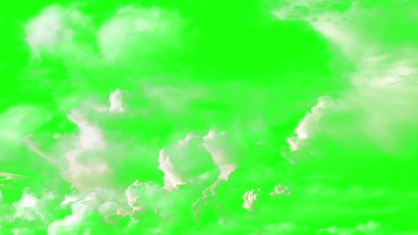 Animation Voler Travers Les Nuages Sur Écran Vert — Video