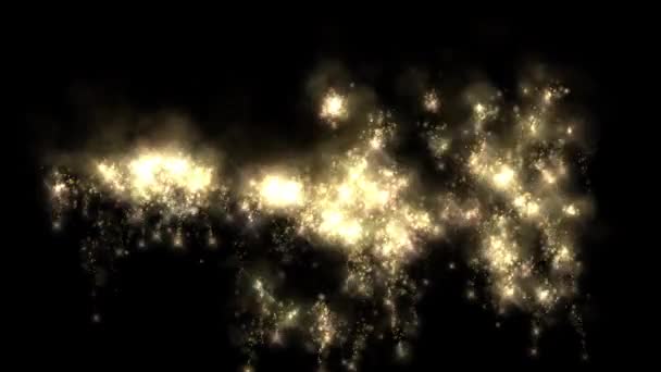 Animation Αφηρημένη Λάμψη Σωματιδίων Κοσμικές Φωτοβολίδες — Αρχείο Βίντεο