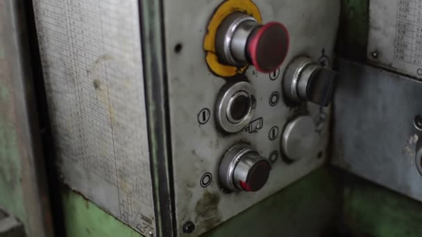 Extreme Close Van Draaibank Machine — Stockvideo