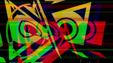 2d düz sarı Soyut Teknoloji Geometrik Video Animasyonu