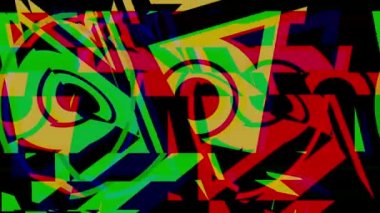 2d düz sarı Soyut Teknoloji Geometrik Video Animasyonu