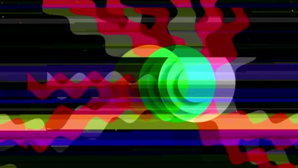 Plat Geel Abstract Technologie Geometrische Video Animatie Met Glitch Effect — Stockvideo