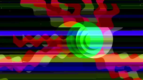 Flach Gelb Abstrakte Tech Geometrische Videoanimation Mit Glitch Effekt — Stockvideo