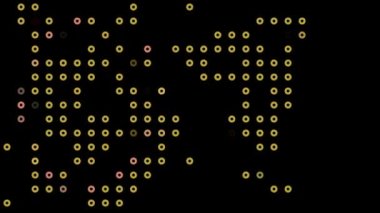 Farklı Yuvarlak ve Noktaların Soyut Seti Parlak Doku Canlandırması