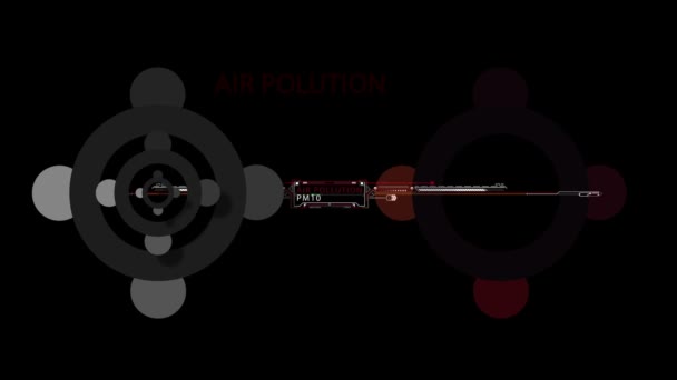 Fondo Abstracto Plano Simple Con Polución Del Aire Palabra Fondo — Vídeos de Stock
