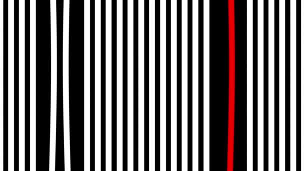 Animation Black White Red Stripes — Stock Video