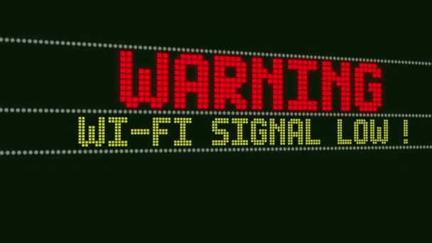 Signal Low Warnning Screen Text System Notification System Message — 비디오