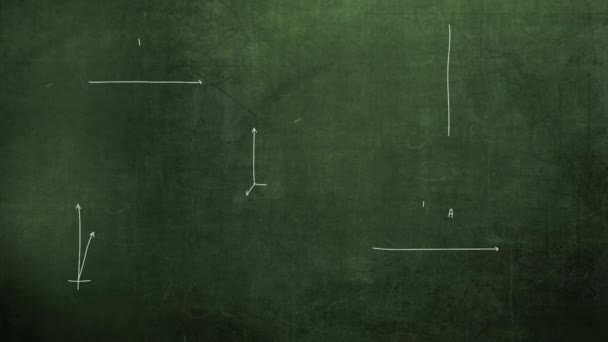 Closeup Mathematical Formula Elements Blackboard School Background Animation — Αρχείο Βίντεο