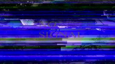 Sinyal yok, hata efektli mesaj. Soyut Dijital Animasyon Piksel Gürültü Bağlantısı Hatası Video Hasarı